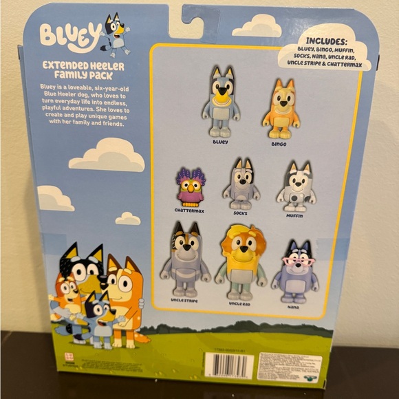 Bluey Bingo Bandit Chilli Heeler Family Action Figure Set - Blue - Picture 2 of 2